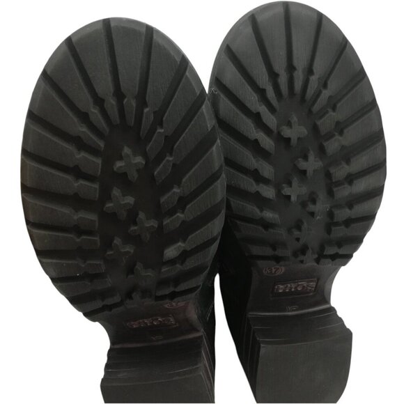 Taos Crave Leather Blue Green Moto Boots Size 37 US 6-6.5 Suede Teal Harness Zip - Picture 7 of 12